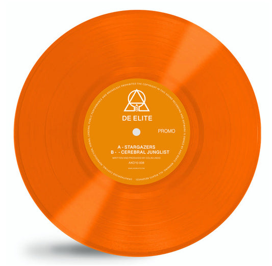De Elite - Stargazers / Cerebral Junglist, 10" orange vinyl released on AKO Beatz