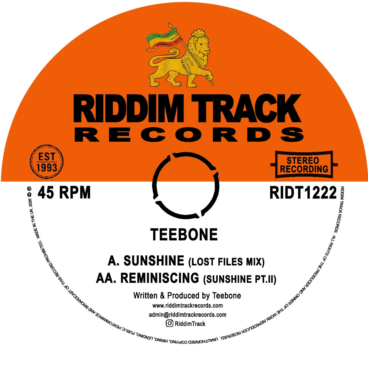 Teebone - Sunshine / Reminiscing - 12" Vinyl