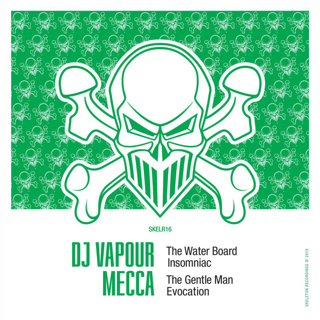 Label Art of DJ Vapour, Mecca – DJ Vapour x Mecca EP, limited edition 12" black vinyl released on Skeleton Recordings
