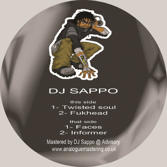 Label Art of DJ Sappo - Spandangle Selection Volume 3, limited edition 12" black vinyl released on Spandangle Selection
