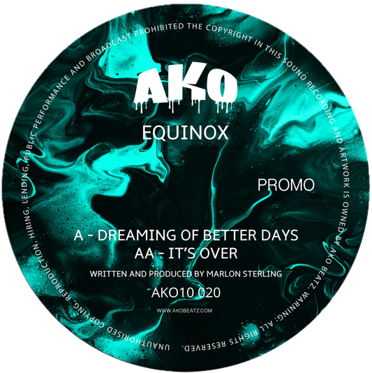 label art of Equinox - Dreaming Of Better Days, 10" vinyl release on AKO Beatz 