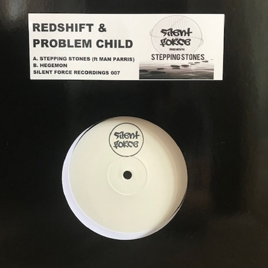 Cover of Redshift & Problem Child - Stepping Stones - 12" vinyl release on Silent Force Recordings