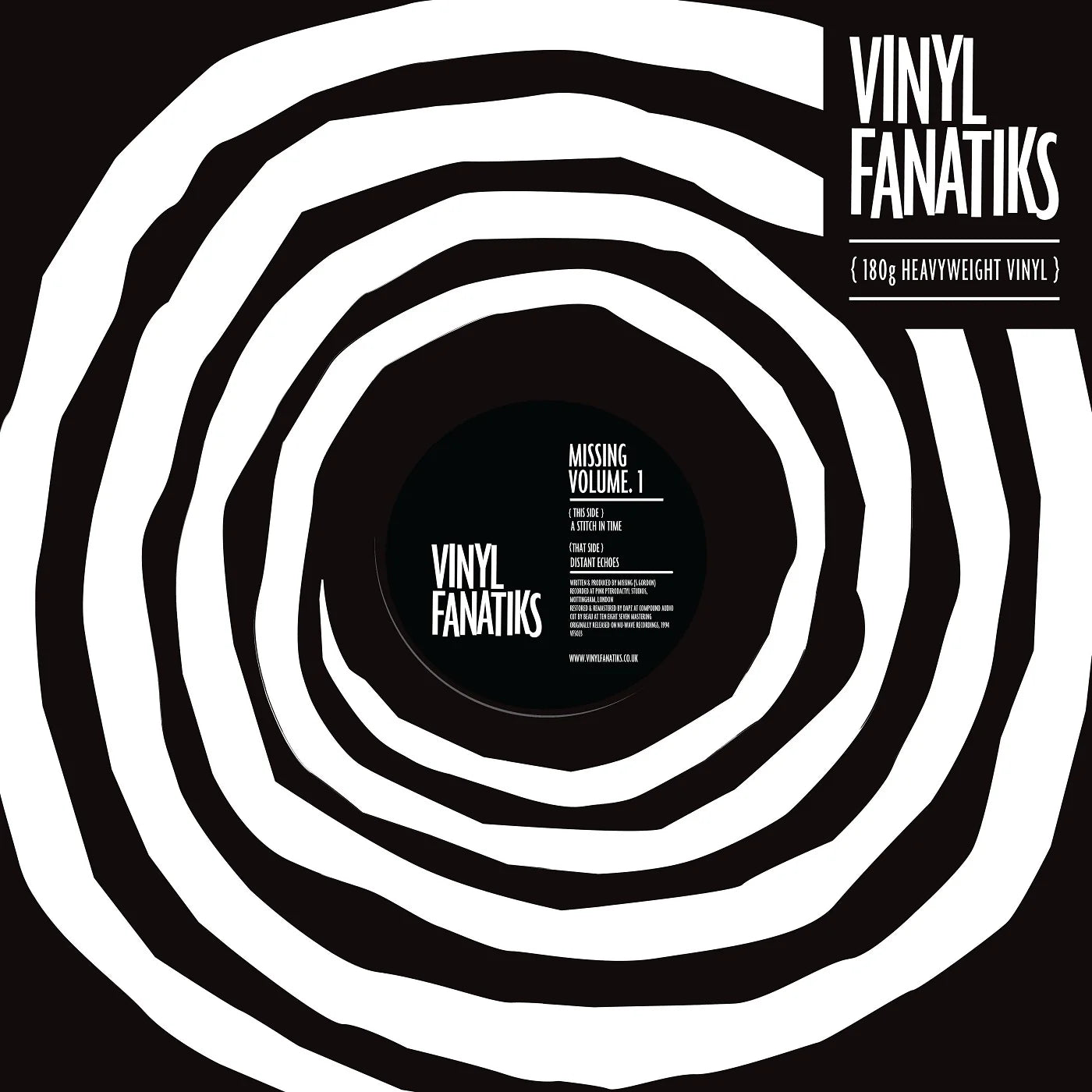 Cover art of Missing – Volume 1, 12" black vinyl release on Vinyl Fanatiks