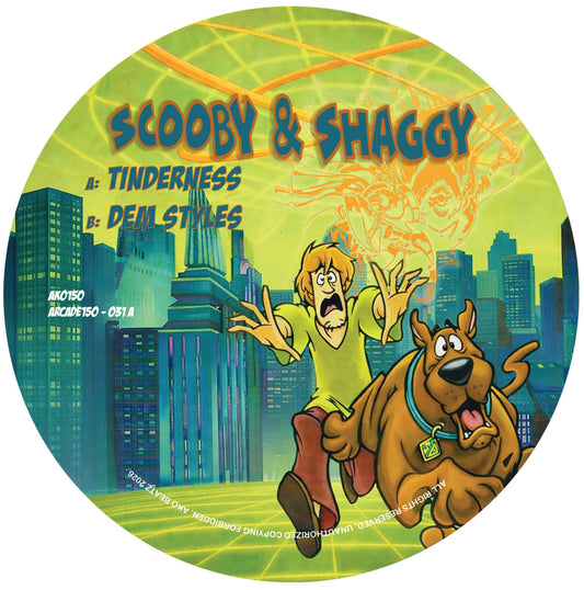 label art of Scooby & Shaggy - Tinderness / Dem Style, 12" vinyl release on AKO Beatz