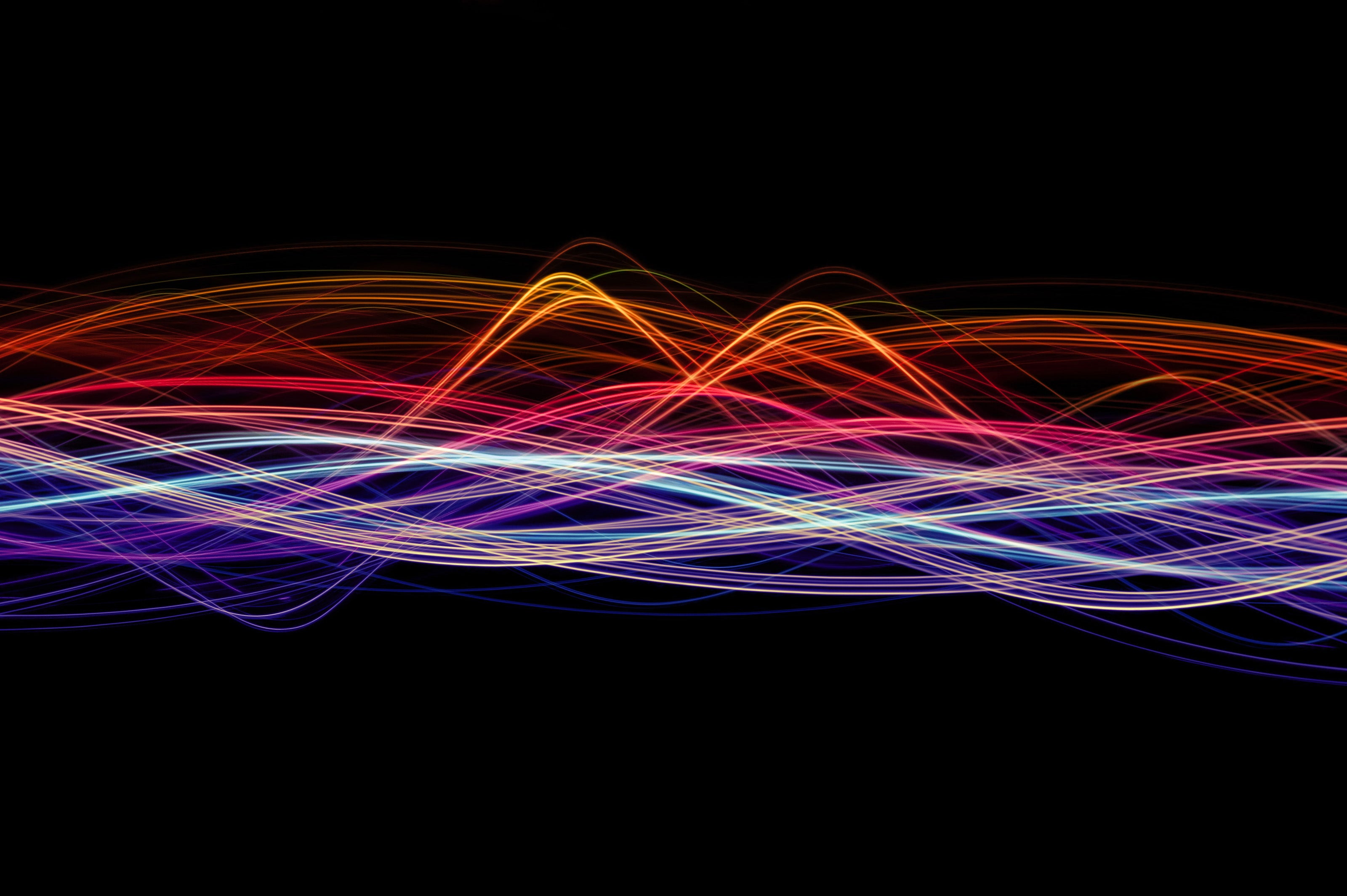Colourful and abstract representation of an amen breakbeat waveform