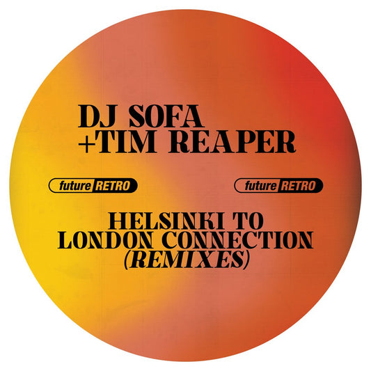 Album cover with gradient orange to yellow background and text about DJ Sofa and Tim Reaper's remixes.