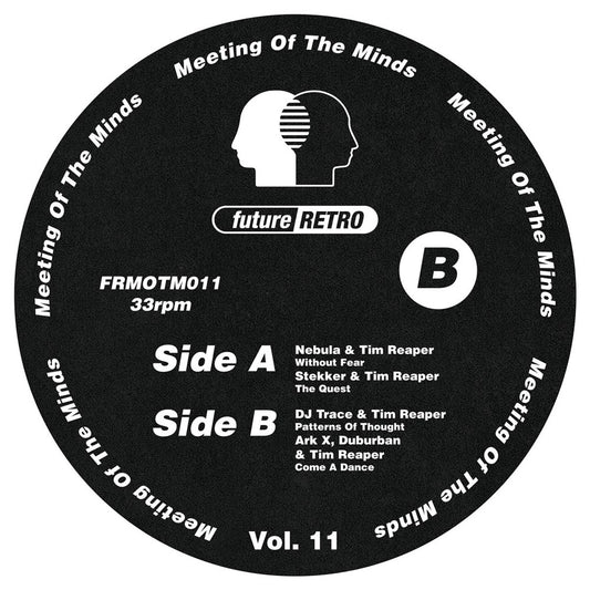 label art of Various Artists - Meeting Of The Minds Vol. 11, 12" vinyl release on Future Retro London