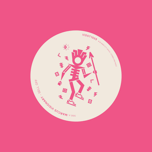 label art of Marcus Visionary - Sell Off - 12" vinyl release on Inner City Dance