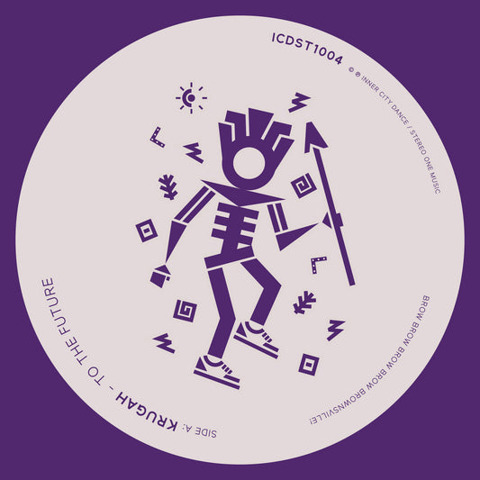 label art of Krugah - To The Future / Raggamuffin Junglist - 12" vinyl release on Inner City Dance