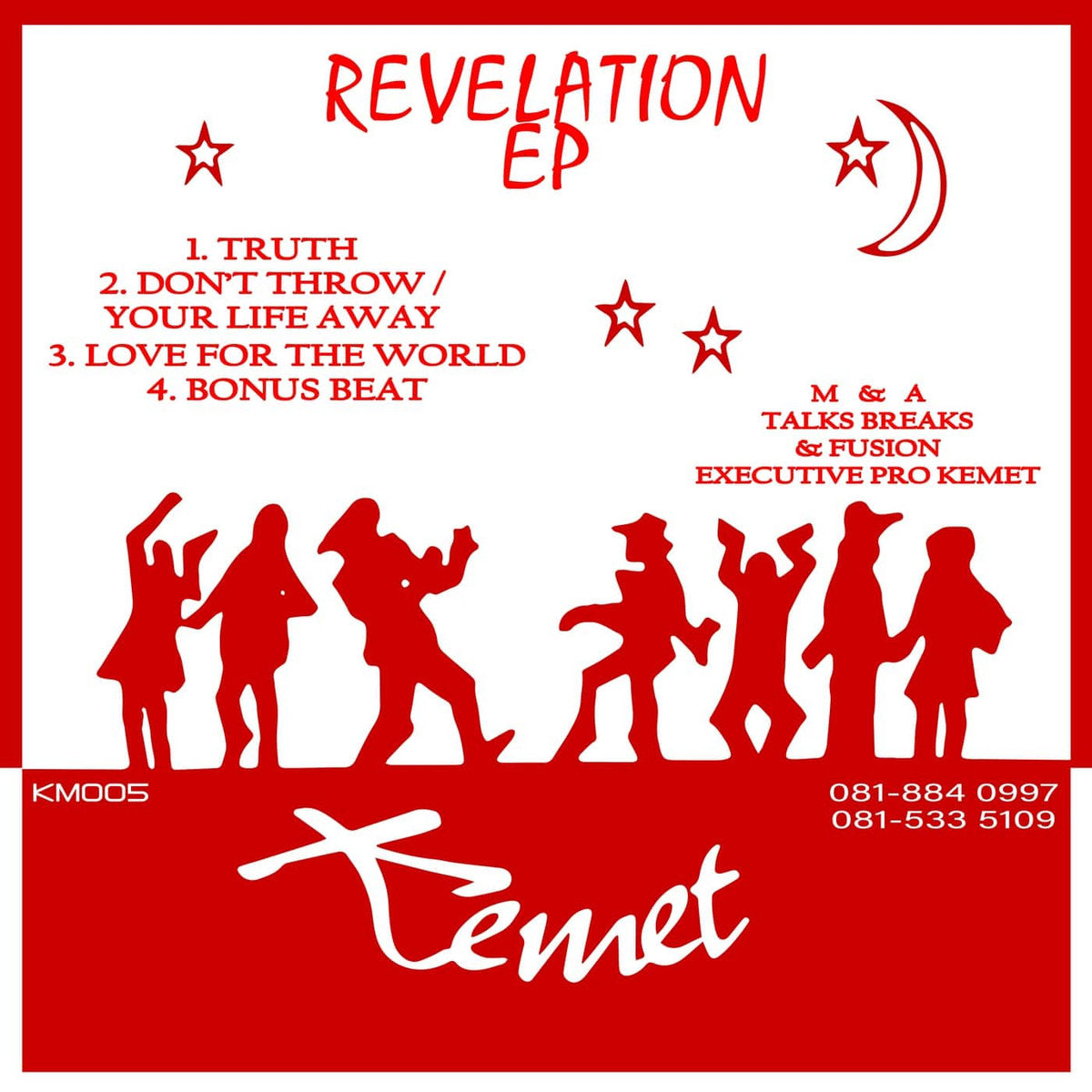 label art of Talks Breaks / Fusion – Revelation EP, 12" vinyl release on Kemet Music