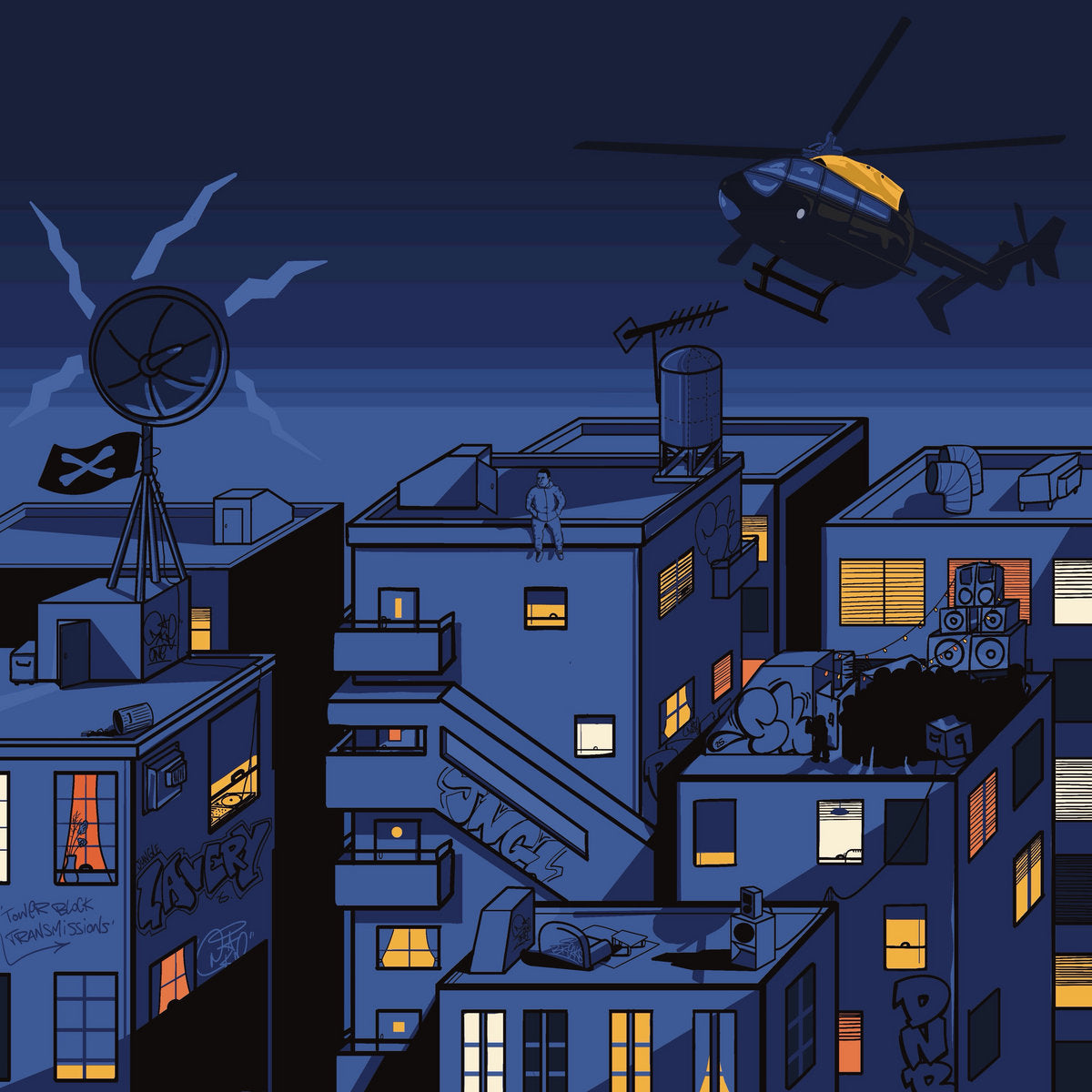 Cover art of Lavery - Towerblock Transmissions EP, vinyl release on Meditator Music