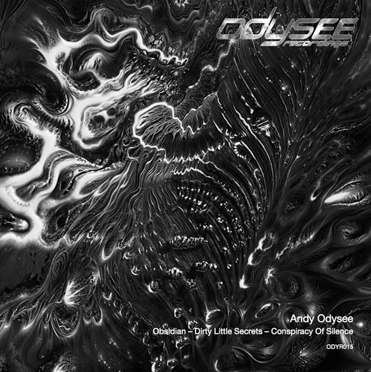Artwork from Andy Odysee - Obsidian EP, jungle/drum and bass vinyl release from Odysee Recordings