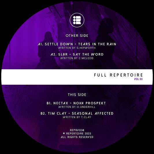 label art of Various Artists - Full Repertoire Vol. 3, 12" vinyl release on Repertoire