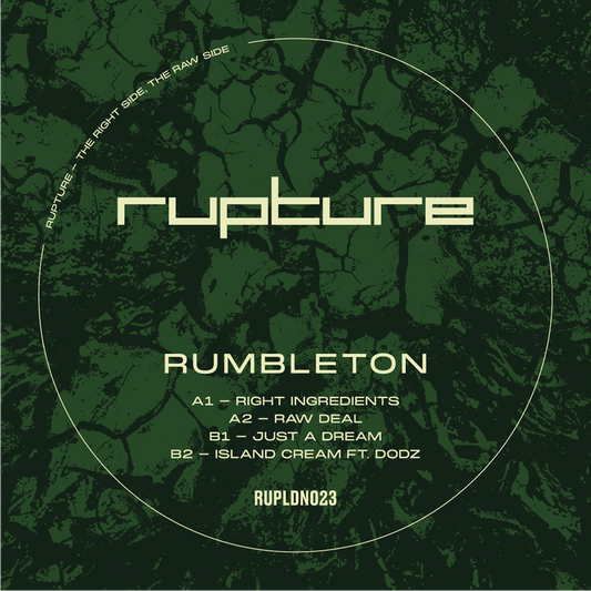Cover art of Rumbleton - Right Ingredients EP, 12-inch black vinyl release on Rupture London